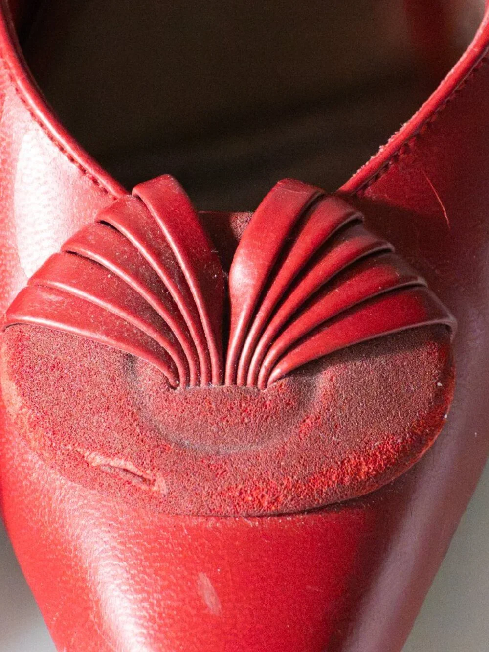 Vintage 80s LifeStride Red Leather Pumps Heels Size 7N Narrow 2.5